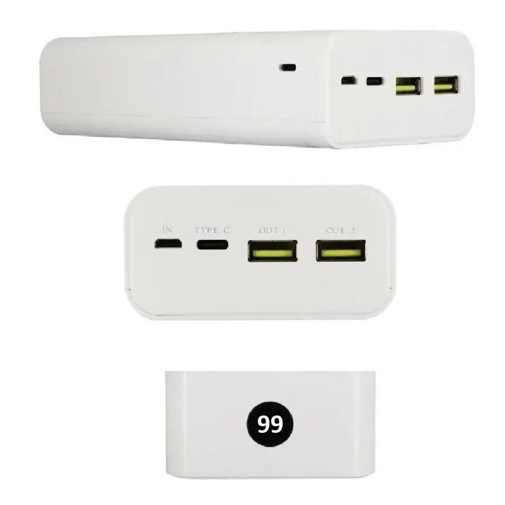 Imagem 2 de 4 do produto Carregador Portátil Power Bank, H-maston, 30.000mah, Super Carga Rápida, Branco