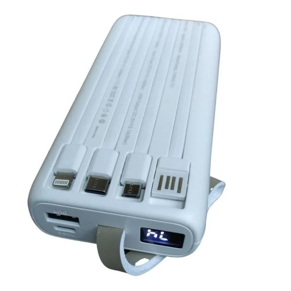 Carregador Power Bank Com Luz Led Turbo 20.000Mah Yd-06 Hmaston Branco