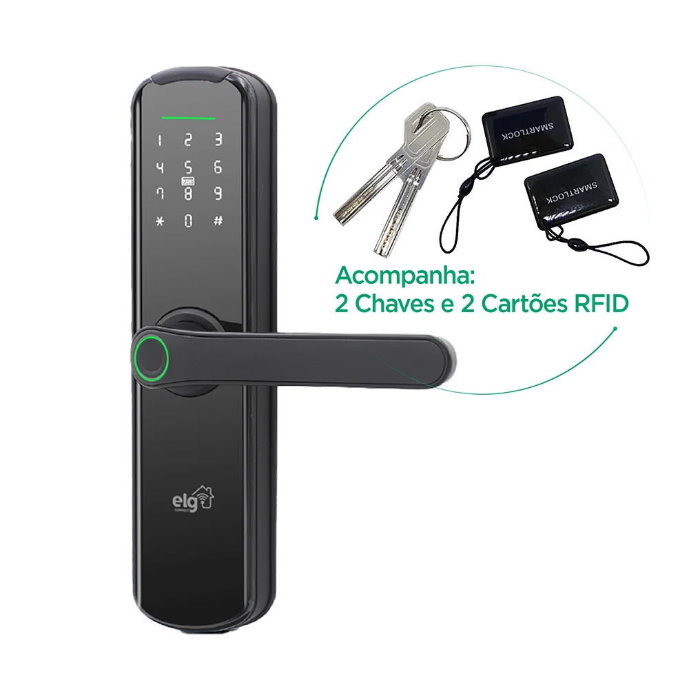 Imagem 2 de 5 do produto Fechadura Digital Inteligente Elg Shfb700 Com Biometria Wifi