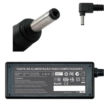 Fonte Carregador Para Asus Zenbook Ux21, Ux31, 19V, 2.37A As-10, 110V/220V (Bivolt)