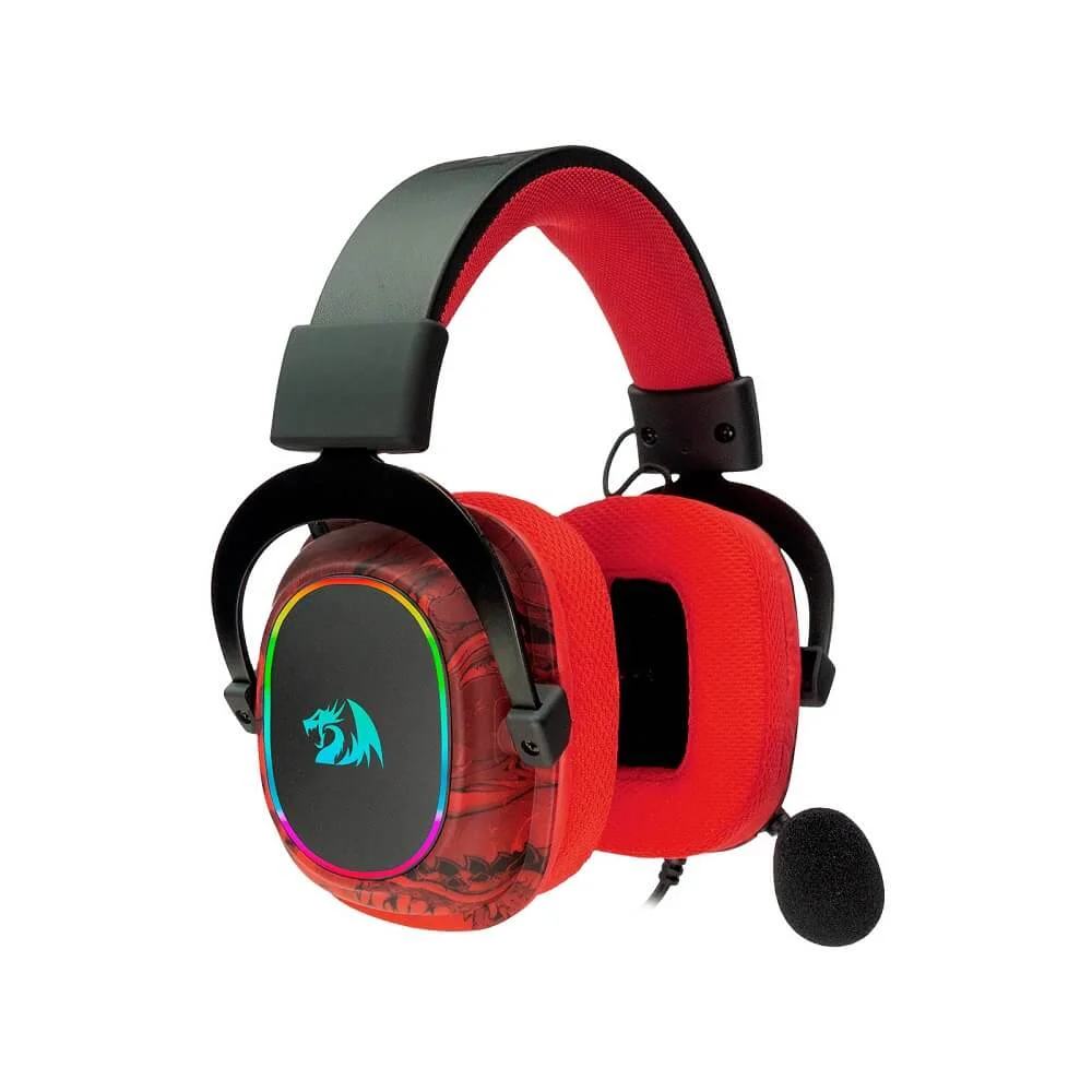 Imagem 3 de 5 do produto Headset Gamer Redragon Ryuji Infernal Dragon, RGB, 53 mm, Usb - Id510rGB