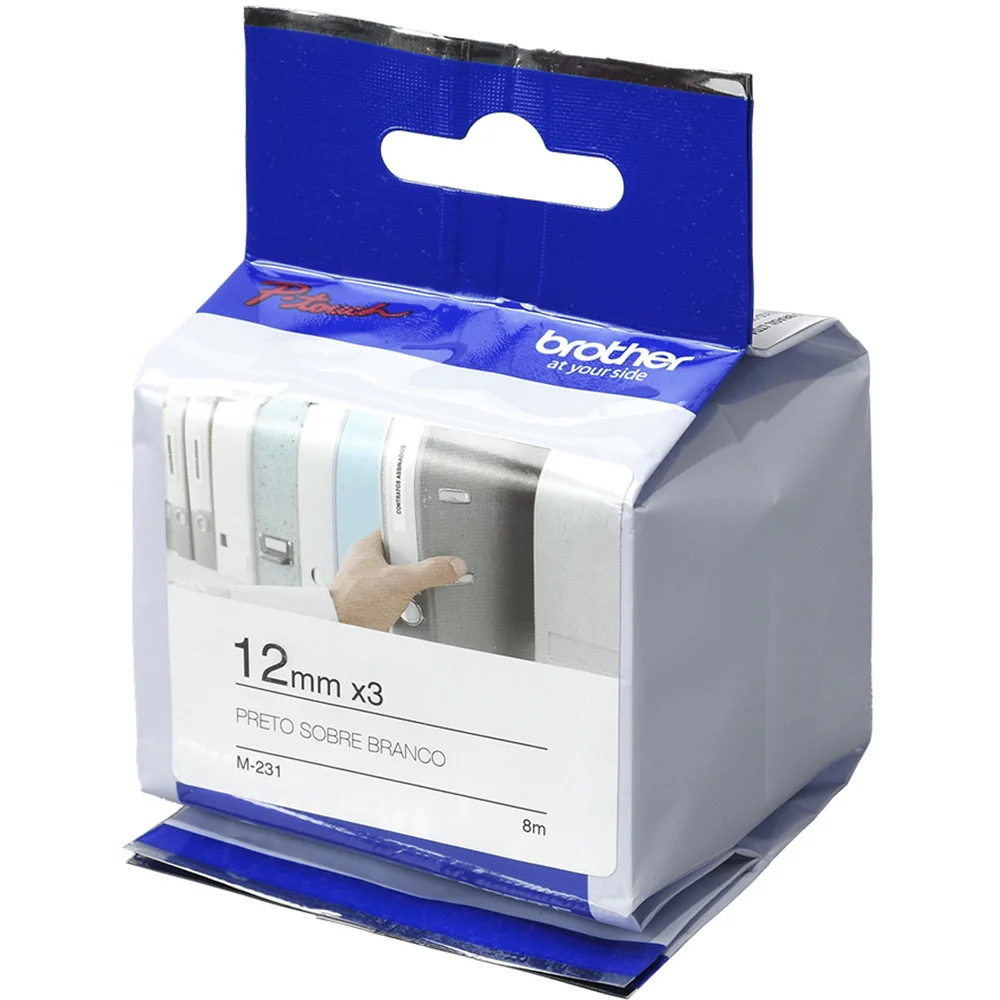 Imagem 2 de 4 do produto Kit Com 3 Fitas Rotuladora Brother 12 Mm - M231m3