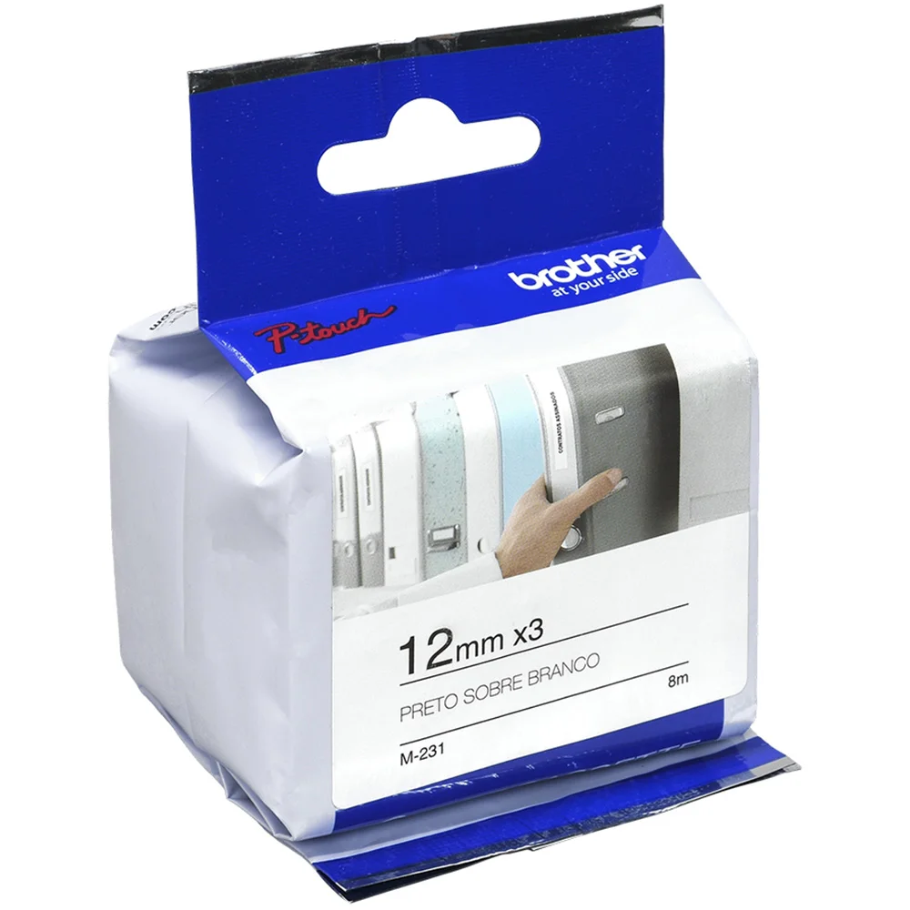 Imagem 4 de 4 do produto Kit Com 3 Fitas Rotuladora Brother 12 Mm - M231m3