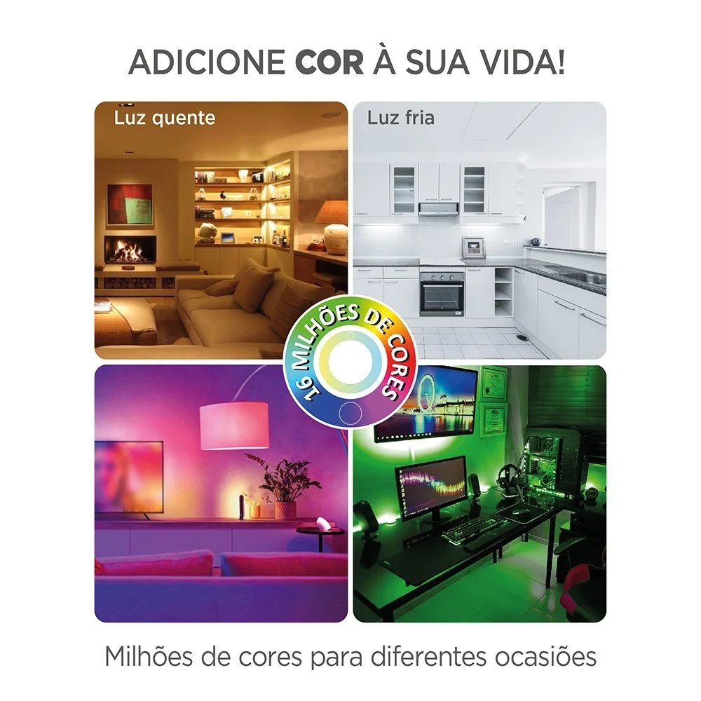 Imagem 3 de 5 do produto Lâmpada Elg Shll100 Led 10w RGB Wi-fi Bluetooth