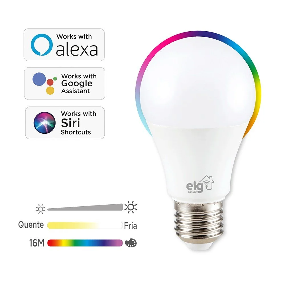 Imagem 5 de 5 do produto Lâmpada Elg Shll100 Led 10w RGB Wi-fi Bluetooth