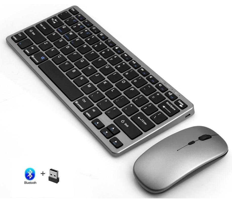 Kit Teclado E Mouse Sem Fio, Bluetooth, 2.4ghz Bateria Recarregavel
