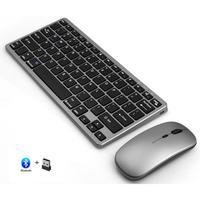 Kit teclado e mouse sem fio bluetooth + 2.4ghz com bateria recarregá,velmarca: xtradmodelo: hk8860teclado de membrana: padrã,o abnt2 com tecla ç,plug 