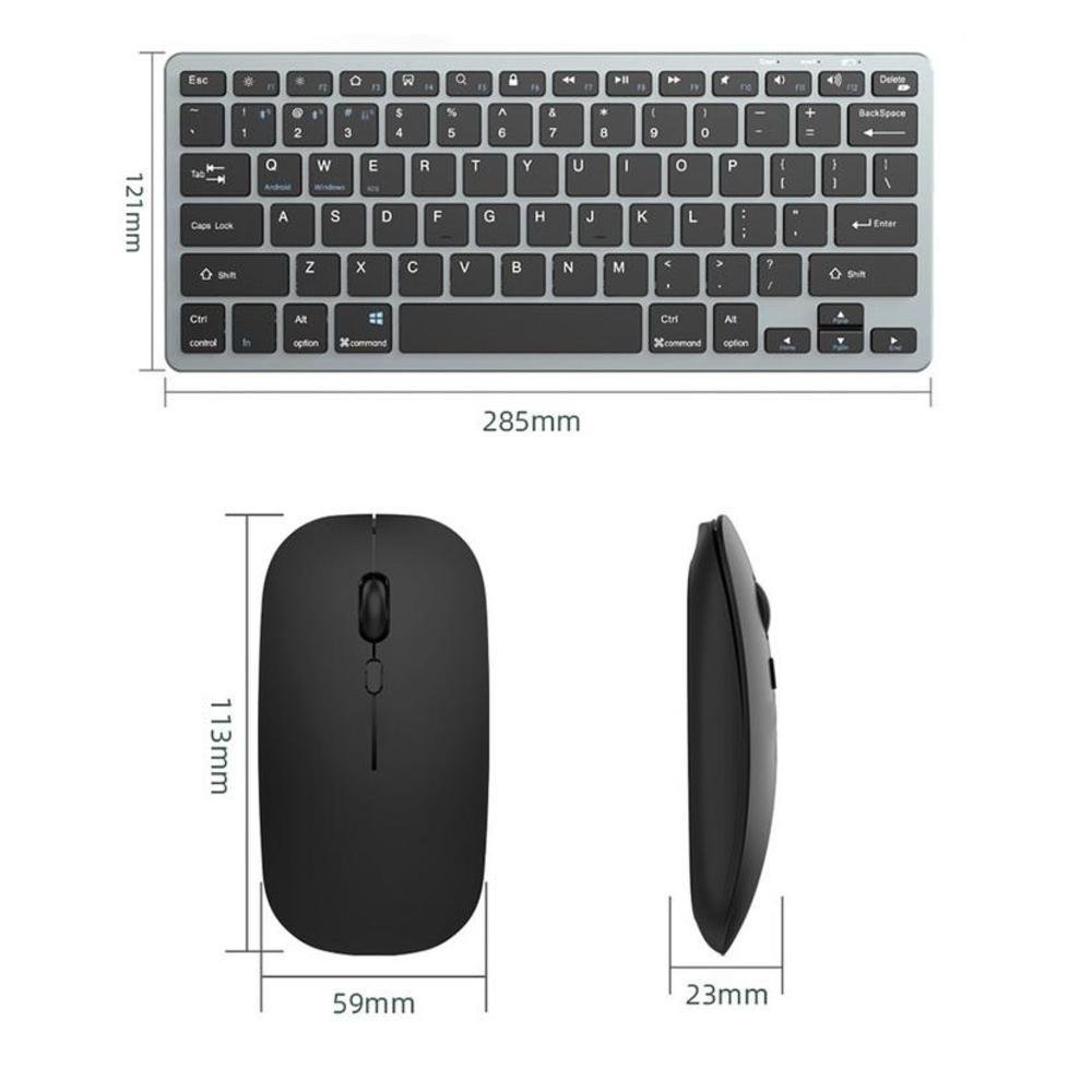 Imagem 2 de 5 do produto Kit Teclado E Mouse Sem Fio, Bluetooth, 2.4ghz Bateria Recarregavel
