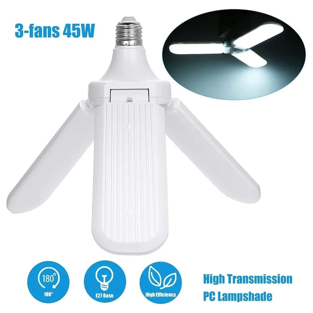 Imagem 2 de 5 do produto Lâmpada LED Altomex, E27, 3 Pétala, 45w, 6500k, Design Ventilador, Branco Frio 027