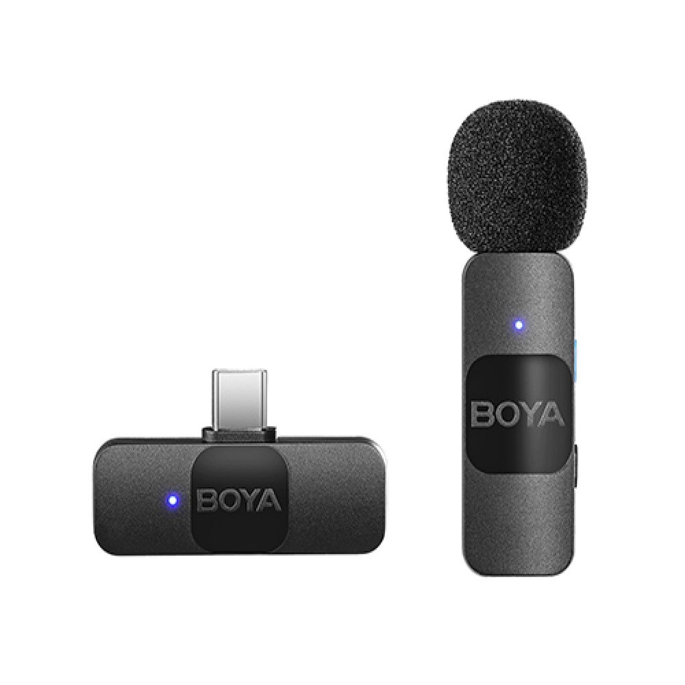 Microfone Lapela Sem Fio Boya By-v10, Wireless, Conexão Usb-c