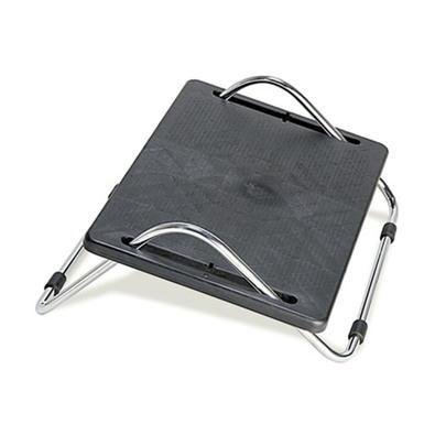 Suporte para Apoio de Pés Design Office Cromado Para Escritóro, Preto