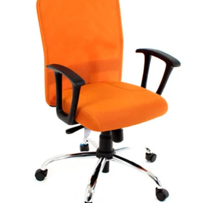 Cadeira Office Design Office Móveis, Diretor, Com Braços, até 120 kg, Regulagem de altura, Tela Mesh, Laranja
