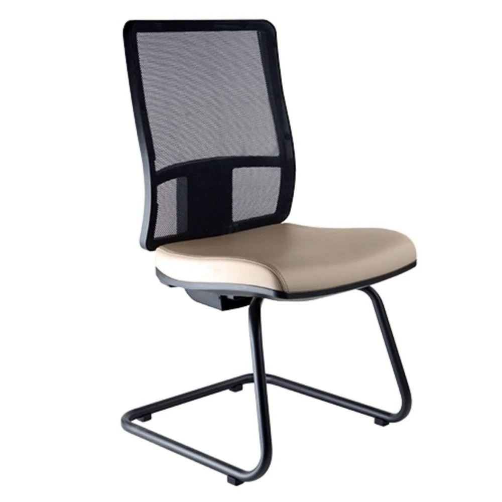 Imagem 2 de 2 do produto Cadeira Design Office Móveis Diretor, até 120Kgs, Encosto com Tela Mesh, Sem Braços, Bege