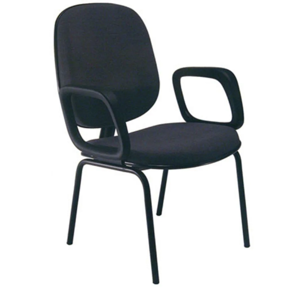 Imagem 2 de 2 do produto Cadeira Diretor Com Braços, Base Fixa Com 4 Pés, Linha Uno, Preto