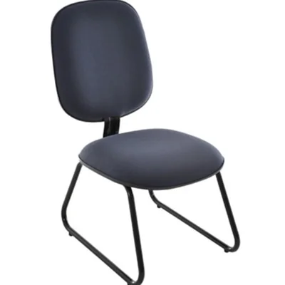 Cadeira Design Office Móveis, Até 120 Kg, Sem Braços, Base Fixa Trapézio, Uno - Preto