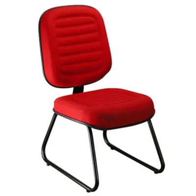Cadeira Design Office Móveis, Até 120 Kg, Sem Braços, Linha Blenda, Base Trapézio - Vermelho