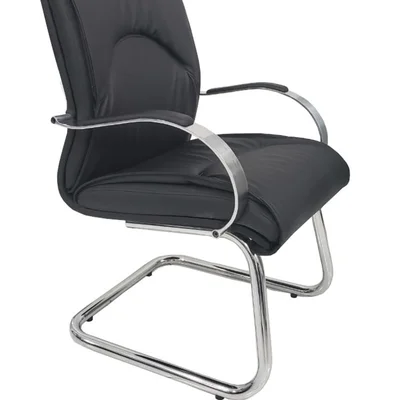 Cadeira Diretor, Design Office Móveis, até 120Kgs, Luxuosa Com Base Fixa, Linha Eiffel, Preto