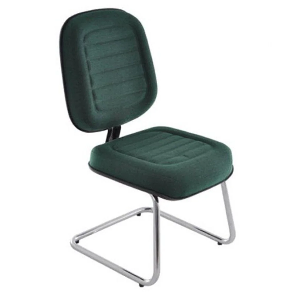 Imagem 2 de 2 do produto Cadeira Diretor, Design Office Móveis, até 120Kgs, Base Fixa Em S, Cromada, Verde