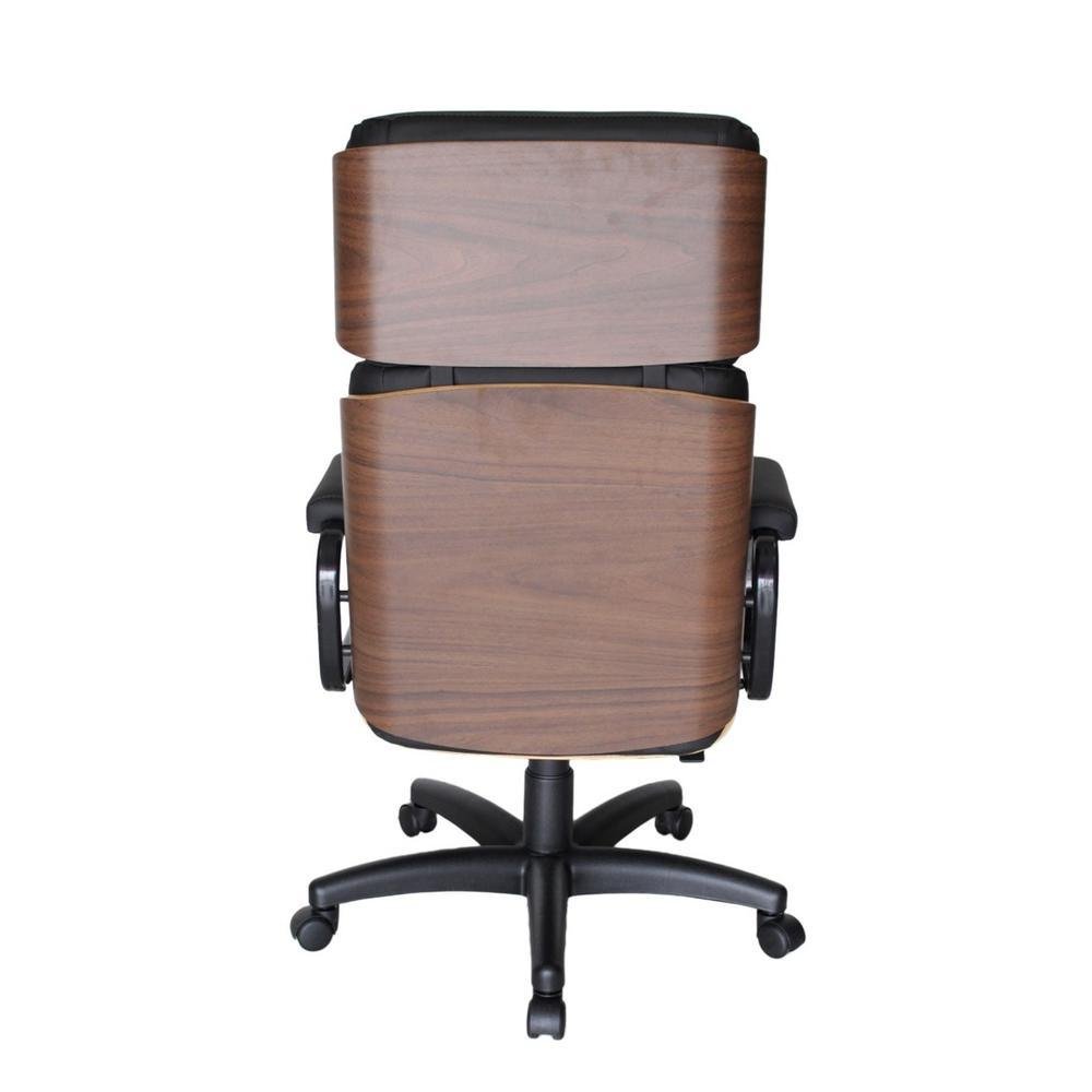 Imagem 2 de 4 do produto Cadeira Design Office Móveis Eames Presidente Linha Capa Em Madeira Preto