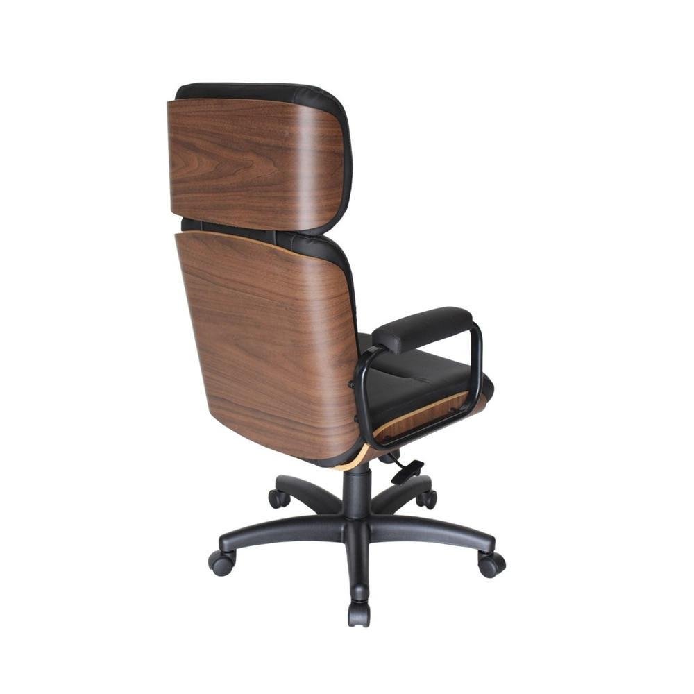 Imagem 3 de 4 do produto Cadeira Design Office Móveis Eames Presidente Linha Capa Em Madeira Preto