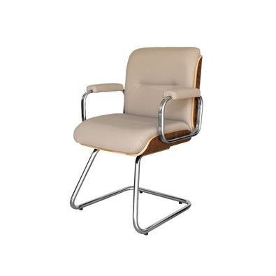 Cadeira Eames Diretor Fixa,Linha Capa Em Madeira, Marrom