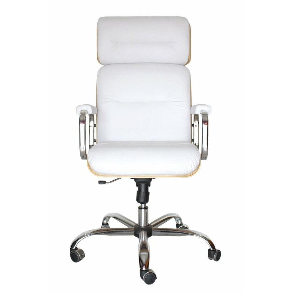 Imagem 2 de 3 do produto Cadeira Home Office, Eames Presidente, Linha Capa Em Madeira Branco