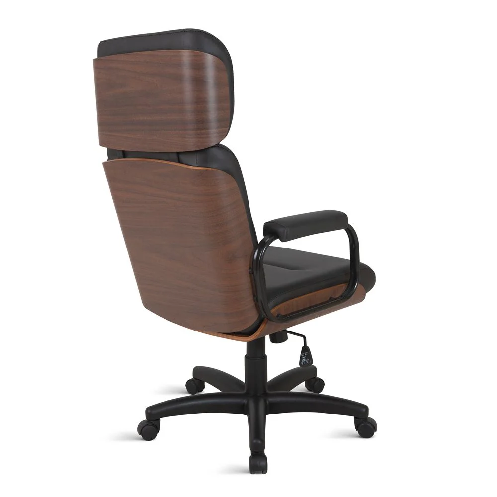 Imagem 3 de 5 do produto Cadeira Home Office, Eames Para Escritório, Linha Capa Em Madeira Preto