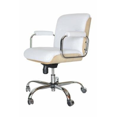 Cadeira Eames Diretor, Linha Capa Em Madeira, Branco