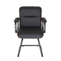 Cadeira Eames Diretor Fixa, Linha Capa Em Madeira, Preto