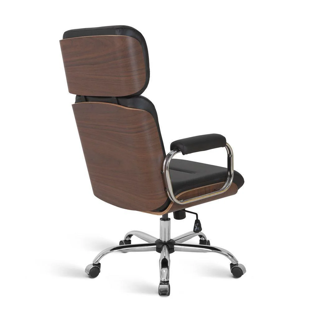 Imagem 3 de 5 do produto Cadeira Home Office, Eames Para Escritório, Linha Capa Em Madeira Preto