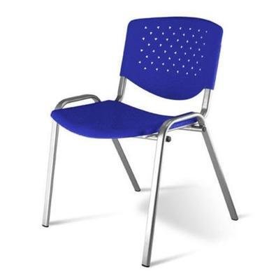 Cadeira Design Office Móveis Empilhável, Linha Polipropileno Atenas - Azul