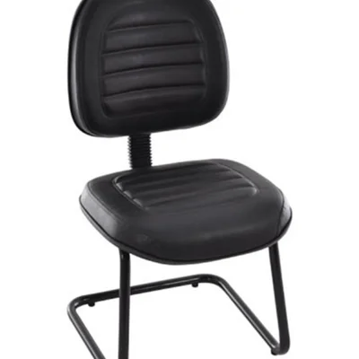 Cadeira Office Executiva, Base Fixa Em S, Linha Office Gomada, Preto