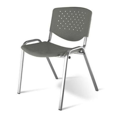 Cadeira Design Office Móveis Empilhável, Linha Polipropileno Atenas - Cinza