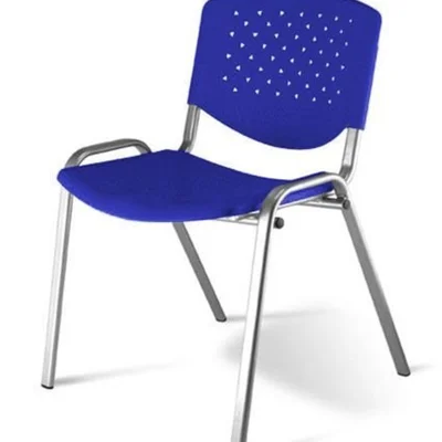 Cadeira Design Office Móveis Empilhável, Linha Polipropileno Atenas - Azul