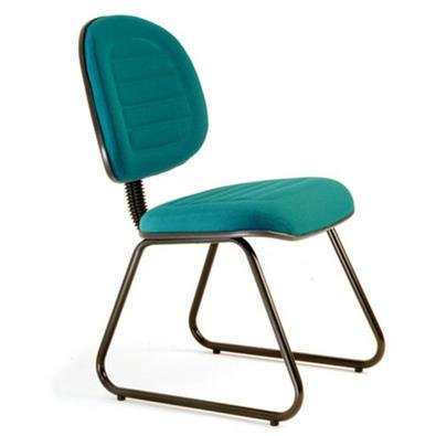 Cadeira Executiva Design Office Móveis, até 120Kgs, Base Fixa Trapézio, Gomada, Verde