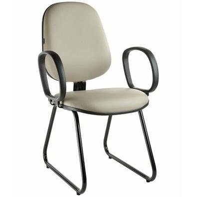 Cadeira  Home Office, Executiva Com Braços Linha Siena Lisa - Cinza