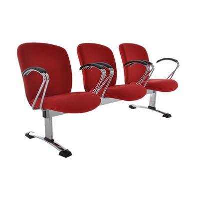 Cadeira Executiva Com Braços E Base Fixa Em S,  Linha Lombar,vermelho