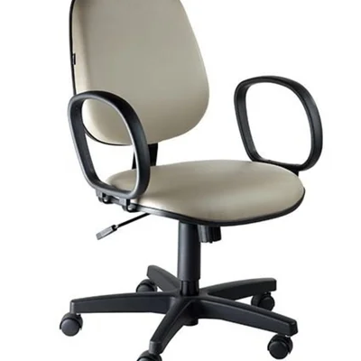 Cadeira Home Office, Executiva Com Braços Linha Siena Lisa - Cinza