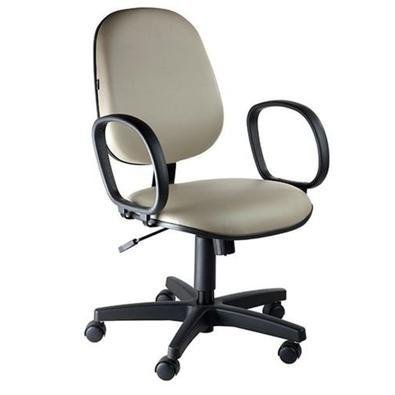 Cadeira Home Office, Executiva Com Braços Linha Siena Lisa - Cinza