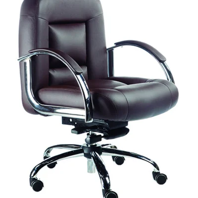 Cadeira Diretor Design Office Luxuosa, Linha Firenze, Com Braços Fixos, Marrom