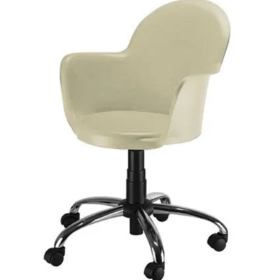 Cadeira Office Design Office Giratória, até 120 kg, Base Cromada, Linha Polipropileno, Moon Bege