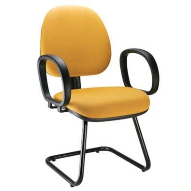 Cadeira Gerente Design Office Móveis Com Base Fixa Em S  Linha Confort Plus Amarelo