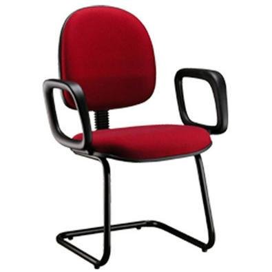 Cadeira Executiva, Linha Office, 120Kgs, Base Fixa Em S, Vermelho