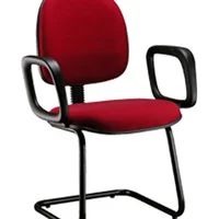 Cadeira Executiva, Linha Office, 120Kgs, Base Fixa Em S, Vermelho