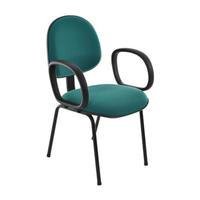 Cadeira Executiva, Linha Office, 120Kgs, Base Fixa Em S, Com Braços, verde