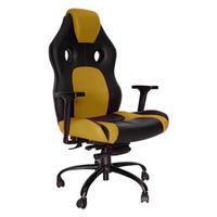 Cadeira Gamer para Escritório ou Home Office -  Linha Gamer Racing - Cor: Amarelo Mostarda com Preto - Tonalidade da Cor: Amarelo Mostarda com Preto -