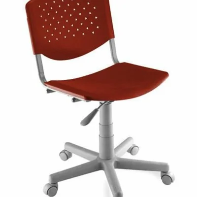 Cadeira Giratória Design Office Móveis Linha Polipropileno Atenas Vermelho