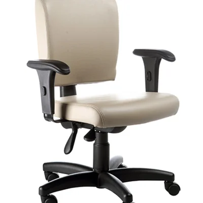Cadeira Design Office Móveis Luxuosa, Com Braços Fixos, Linha Alpha - Bege