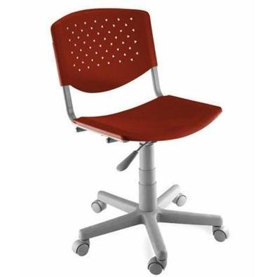 Cadeira Giratória Design Office Móveis Linha Polipropileno Atenas Vermelho