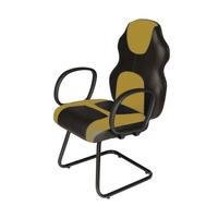 Cadeira Gamer Modelo Interlocutor para Escritório ou Home Office – Cor: Amarelo Mostarda com Preto - Tonalidade da Cor: Amarelo Mostarda com Preto - M